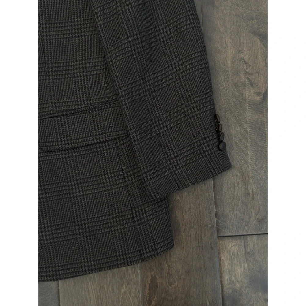 Savile Row Men's Size 40S Brown Glen Plaid Pure Wool Blazer Suit Jacket 2-Button
